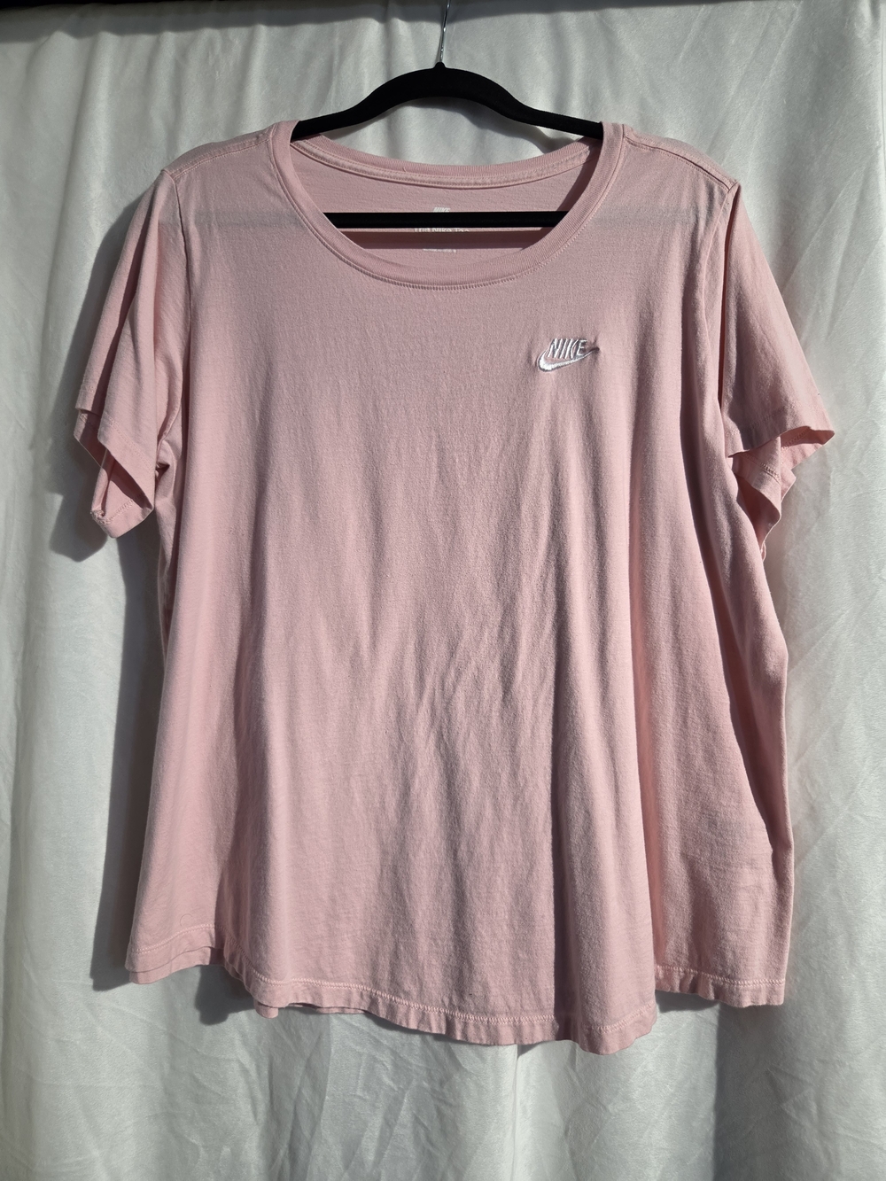 Nike Women's Light Pink Short Sleeve Crewneck Tee with White Swoosh
